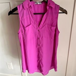 Express The Portofino Sleeveless Blouse in Pink/ Fuschia